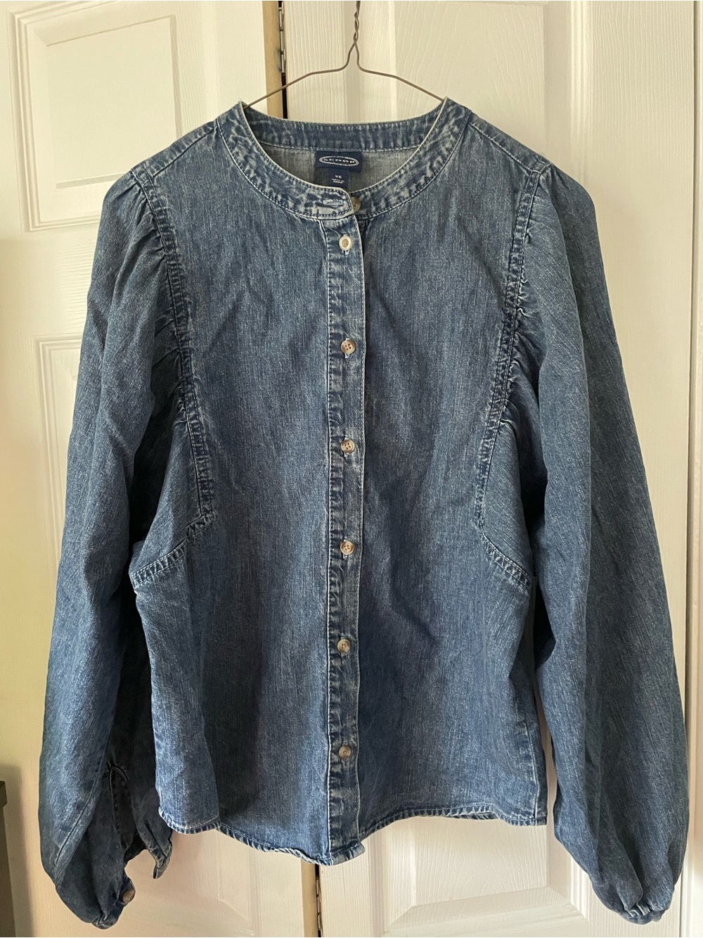 Scoop Classic Denim Button-Front Shirt Size CS - Blue
